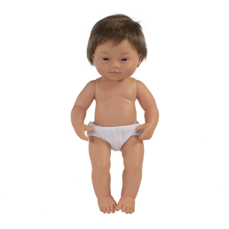 Miniland Educational Anatomically Correct 15in. Baby Doll, Down Syndrome Boy 31068